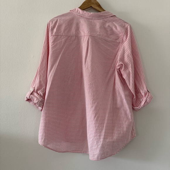 Croft & Barrow Cotton Pink Gingham Button-Up Shirt XXL - Picture 3 of 9